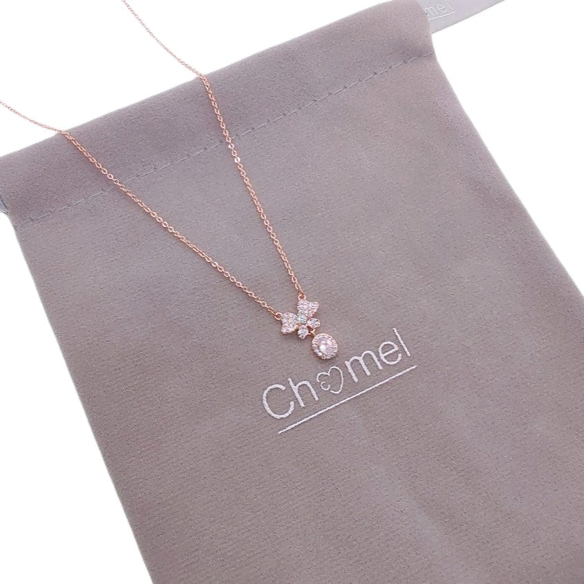 Ribbon Cubic Zirconia  Necklace - CHOMEL