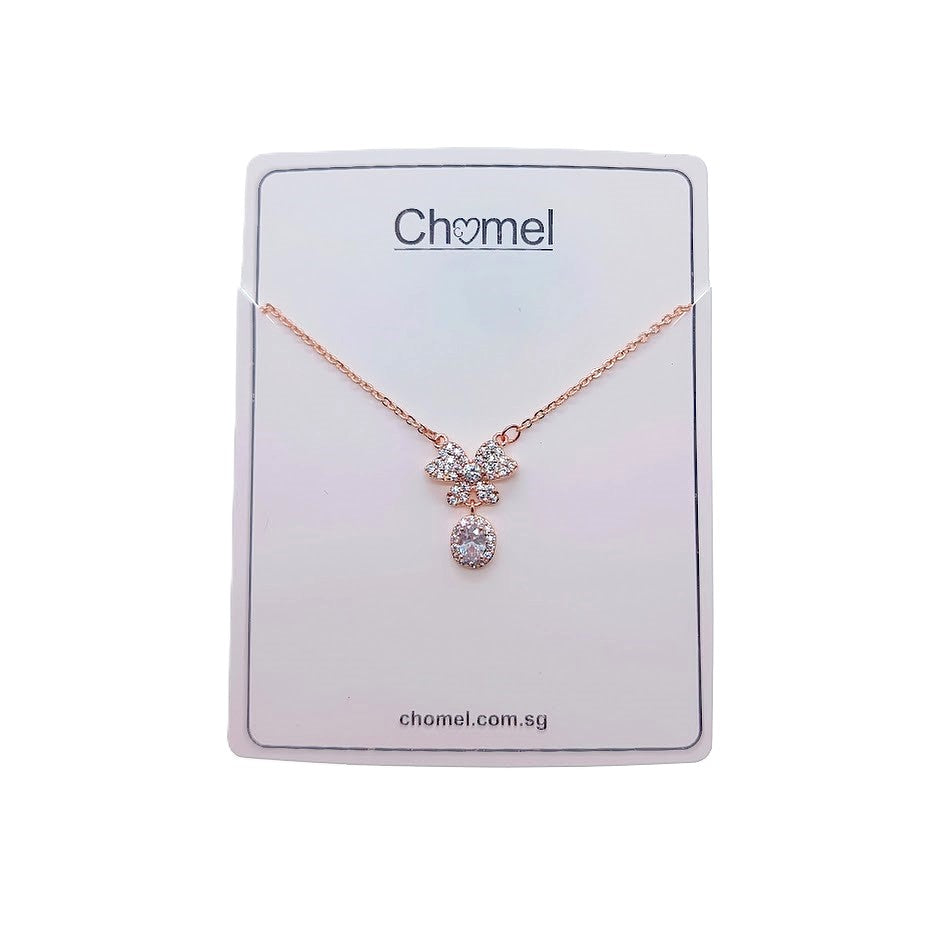 Ribbon Cubic Zirconia  Necklace - CHOMEL