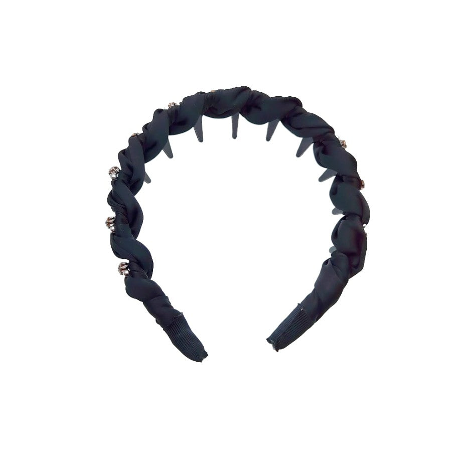 Braided Hairband with Crystals - CHOMEL