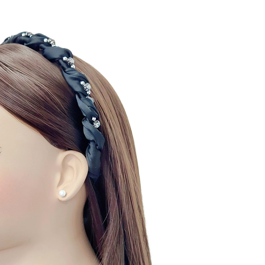 Braided Hairband with Crystals - CHOMEL