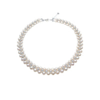 Freshwater Pearl Choker with Cubic Zirconia - CHOMEL