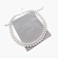 Freshwater Pearl Choker with Cubic Zirconia - CHOMEL
