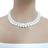 Freshwater Pearl Choker with Cubic Zirconia - CHOMEL