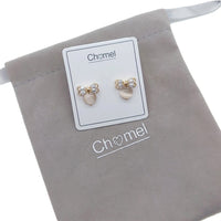 Ribbon Simulated Moonstone Earrings - CHOMEL