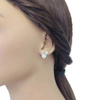 Ribbon Simulated Moonstone Earrings - CHOMEL