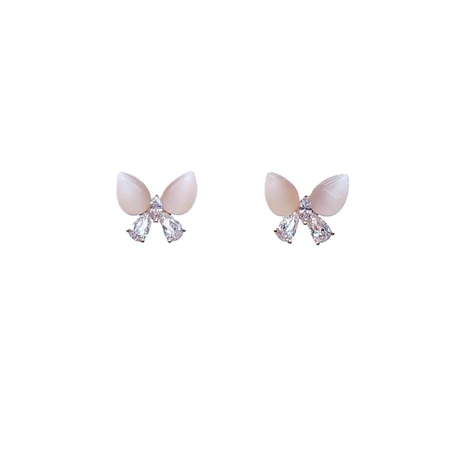 Butterfly Simulated Moonstone Earrings - CHOMEL