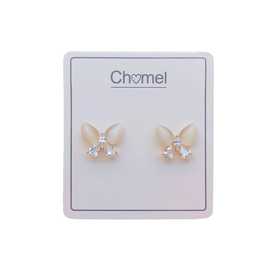 Butterfly Simulated Moonstone Earrings - CHOMEL