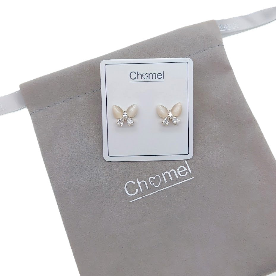 Butterfly Simulated Moonstone Earrings - CHOMEL