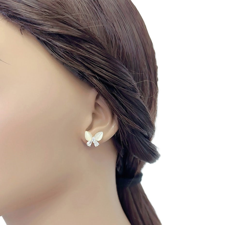 Butterfly Simulated Moonstone Earrings - CHOMEL