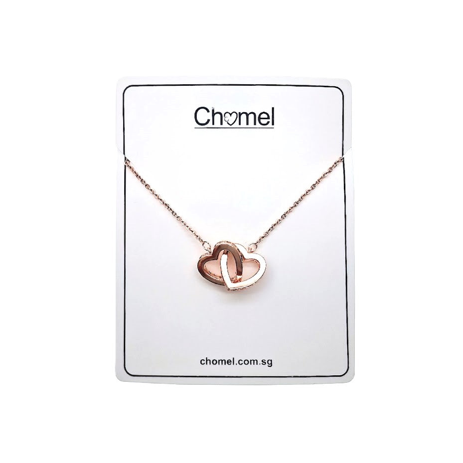 Heart Interlocking Cubic Zirconia Necklace - CHOMEL
