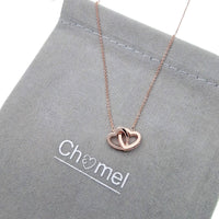 Heart Interlocking Cubic Zirconia Necklace - CHOMEL