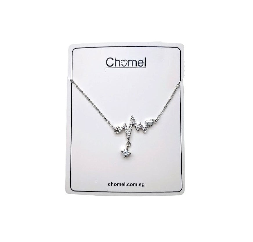 Heartbeat Cubic Zirconia Necklace - CHOMEL
