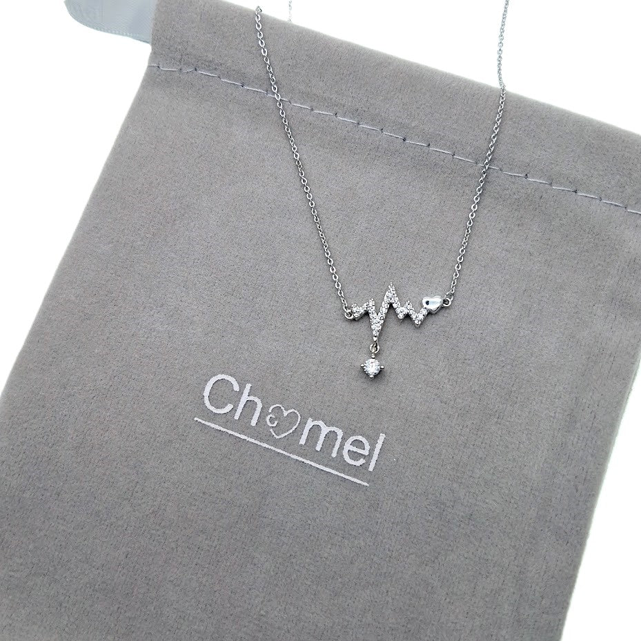 Heartbeat Cubic Zirconia Necklace - CHOMEL