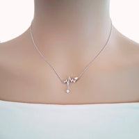 Heartbeat Cubic Zirconia Necklace - CHOMEL