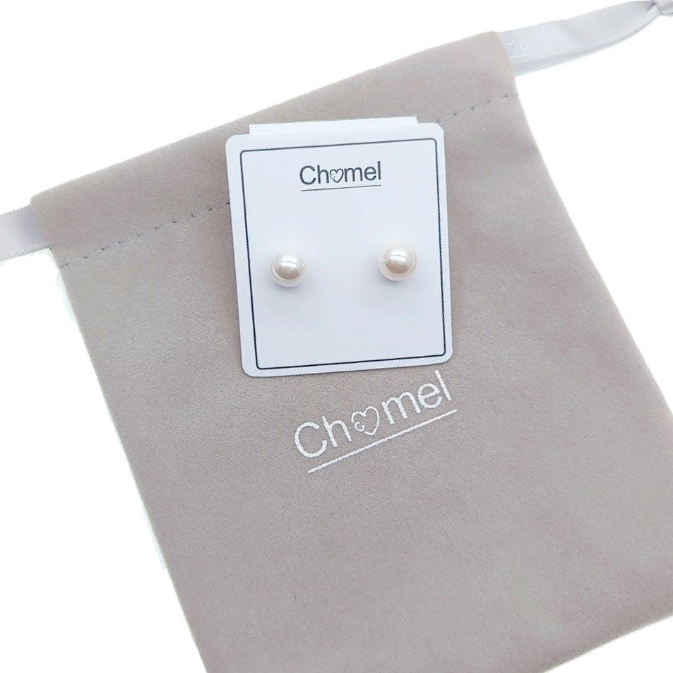 Simulated Pearl 8mm Round Earring - CHOMEL
