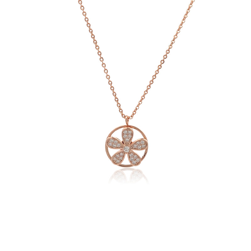 Flower Cubic Zirconia Necklace - CHOMEL