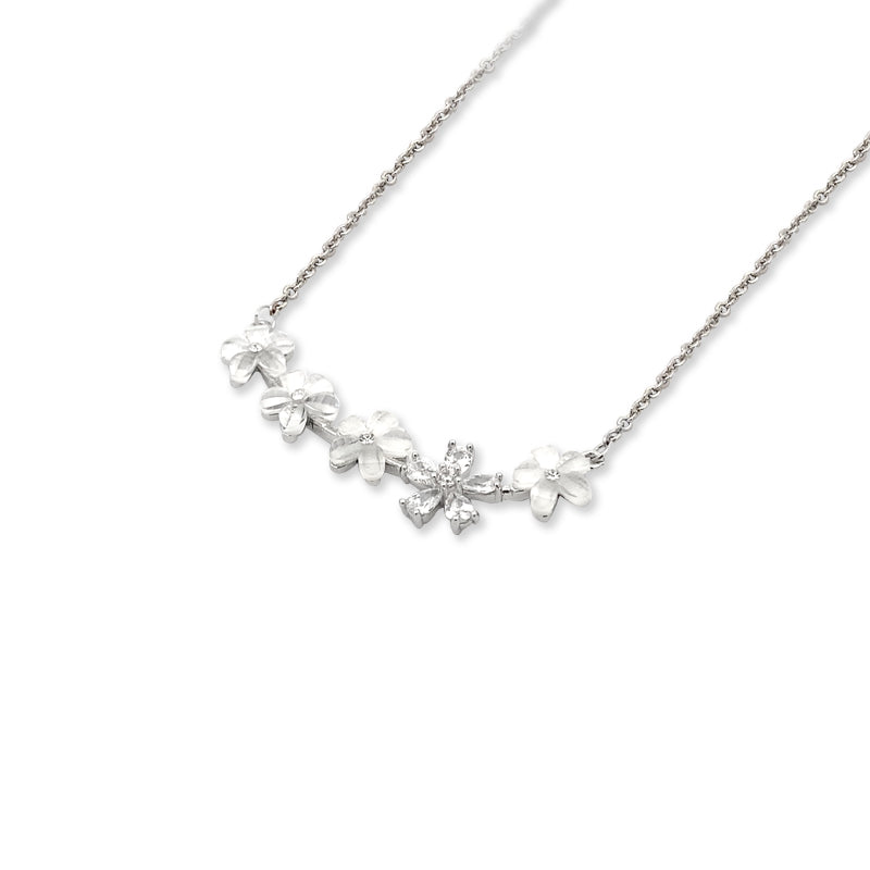 Flower Cubic Zirconia Necklace - CHOMEL