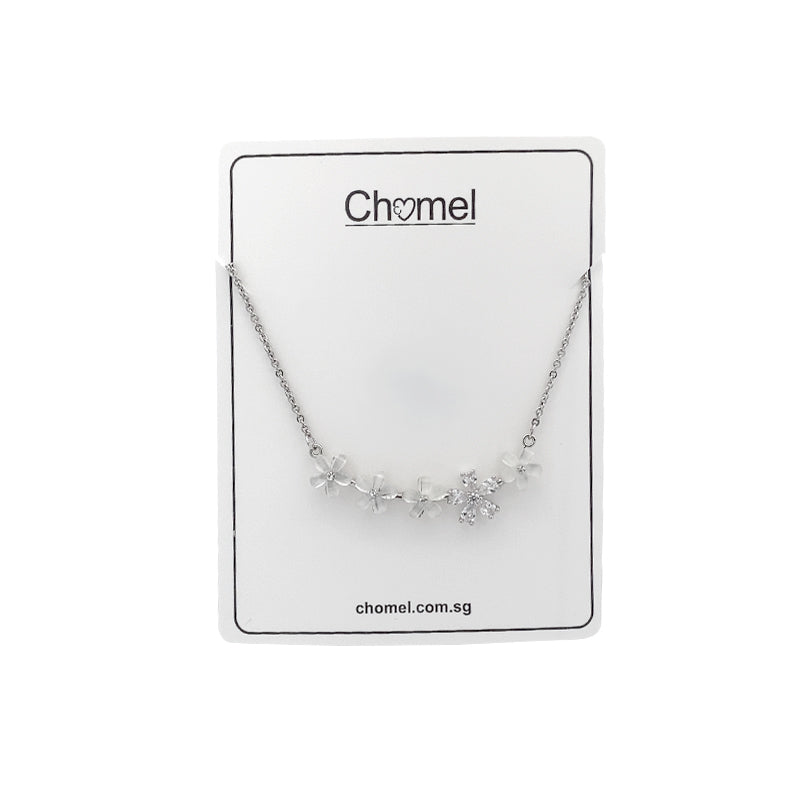Flower Cubic Zirconia Necklace - CHOMEL