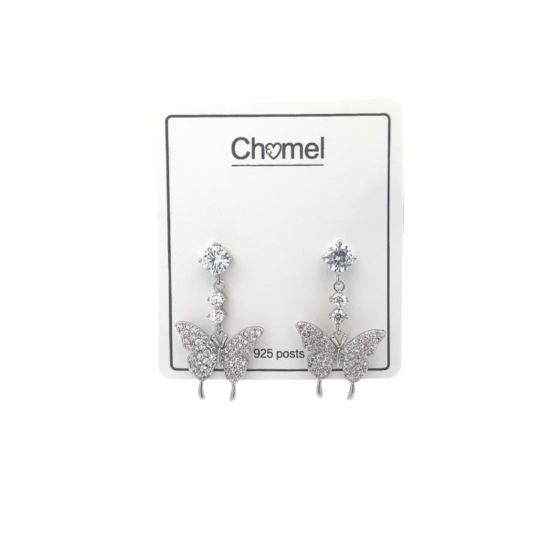 Butterfly Cubic Zirconia Earrings - CHOMEL