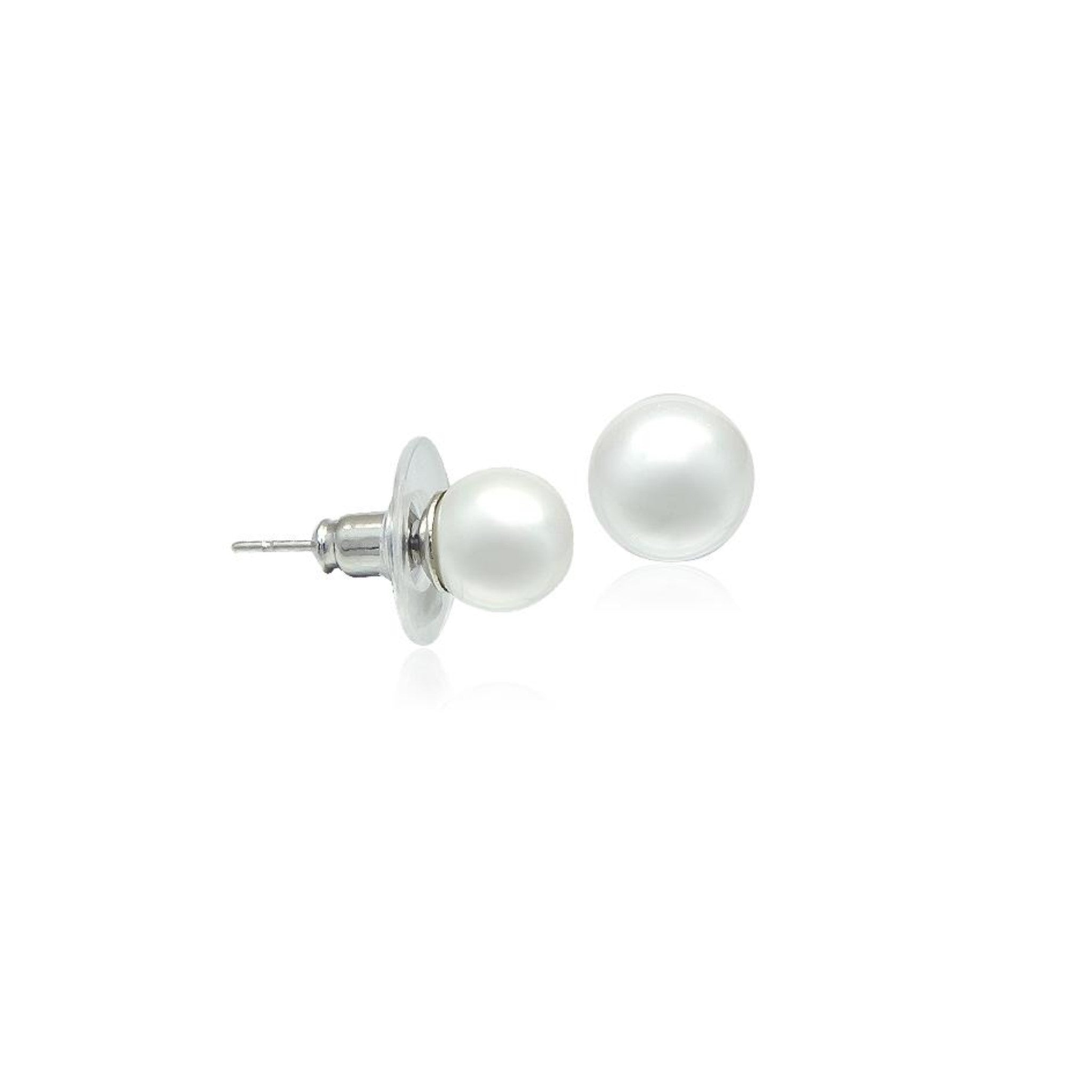 Simulated Pearl 10mm Round Earring.
