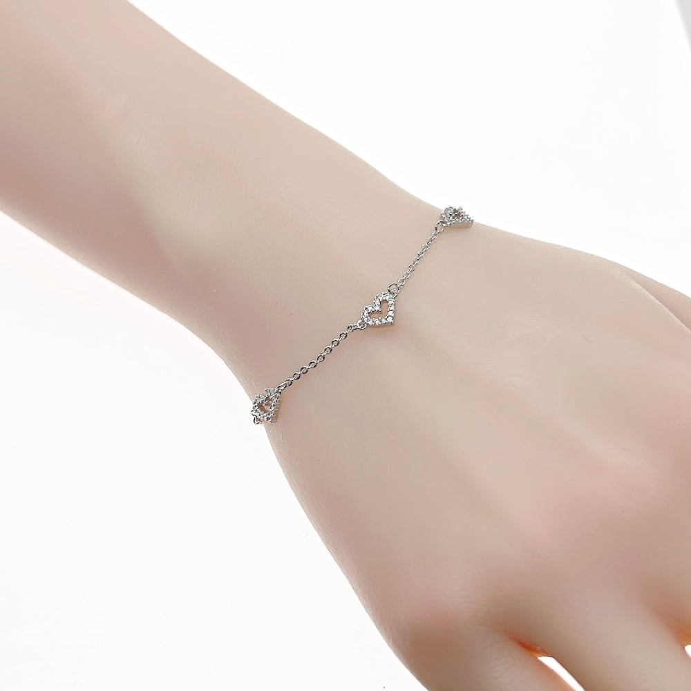Heart Cubic Zirconia Bracelet - CHOMEL