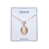 Oval Simulated Moonstone Necklace.