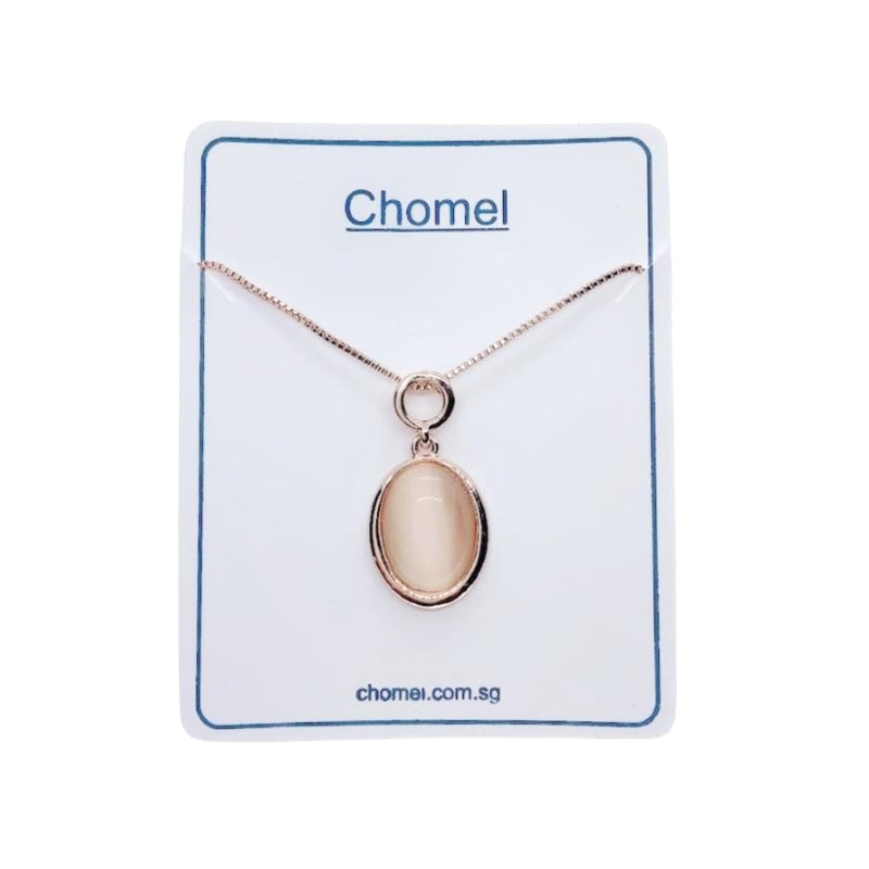 Oval Simulated Moonstone Necklace.