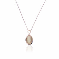 Oval Simulated Moonstone Necklace.