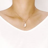Oval Simulated Moonstone Necklace.