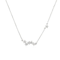 CHOMEL Cubic Zirconia 5 Star Rhodium Necklace