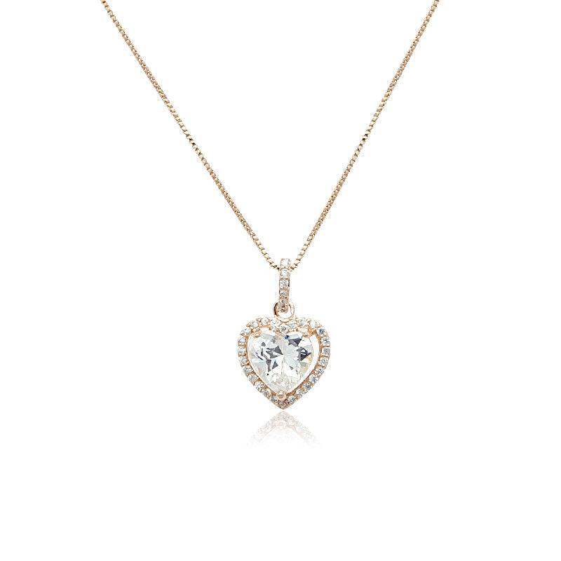 Heart Cubic Zirconia Necklace – CHOMEL - Main Image