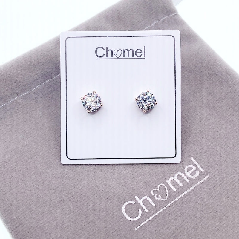6mm Cubic Zirconia Solitaire Earrings.