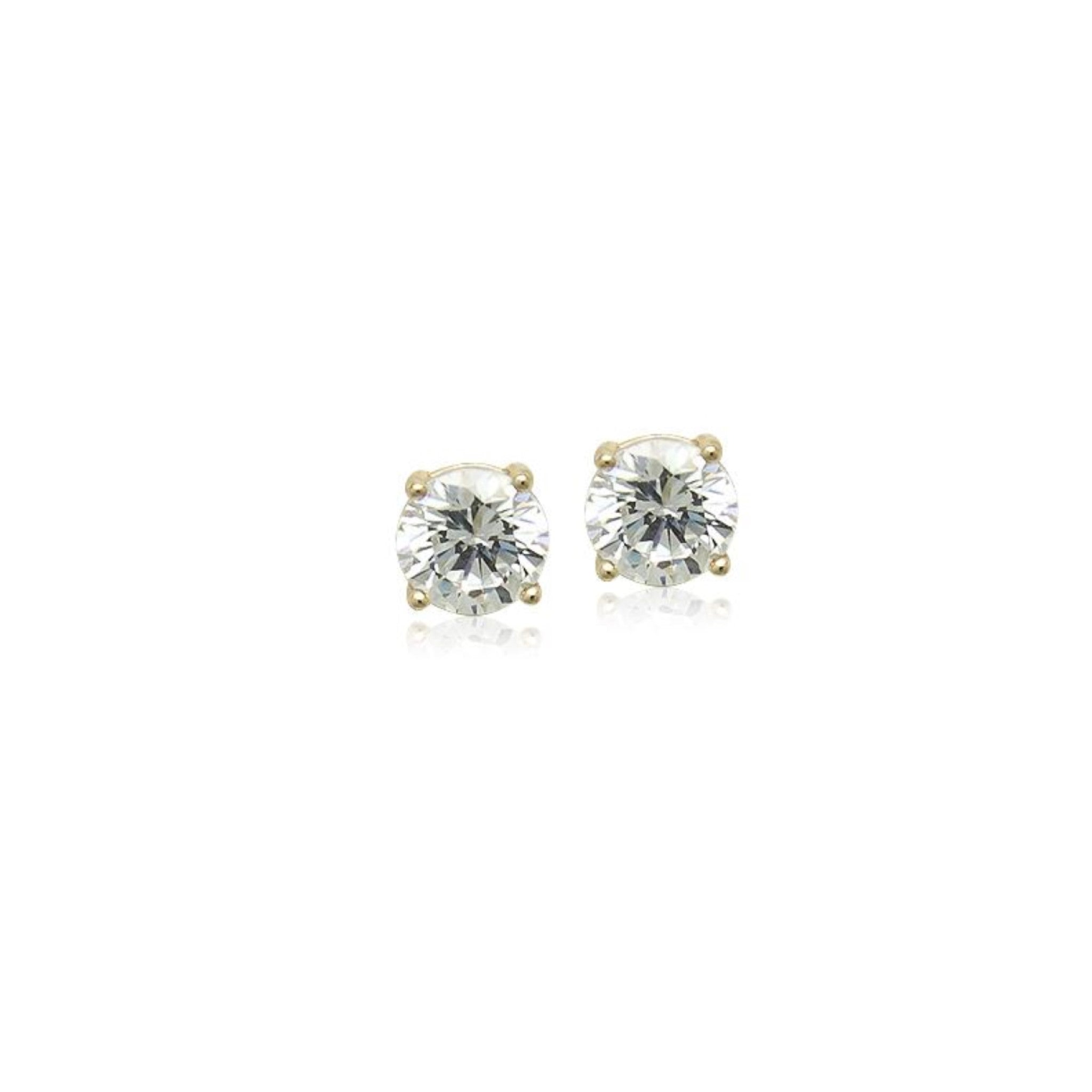6mm Cubic Zirconia Solitaire Earrings.