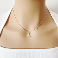Moon & Star Mother of Pearl Necklace - CHOMEL