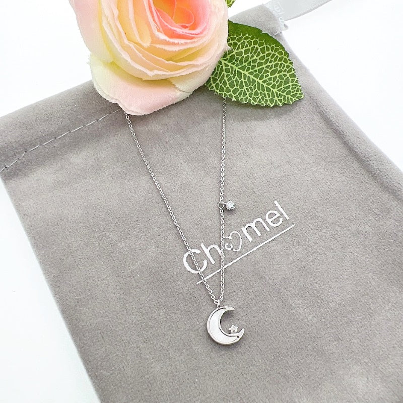 Moon & Star Mother of Pearl Necklace - CHOMEL