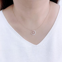 Moon & Star Cubic Zirconia Necklace.
