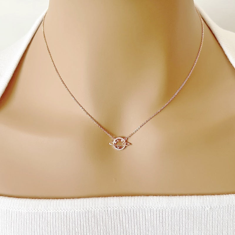 Planet Cubic Zirconia Necklace - CHOMEL