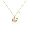 CHOMEL Cubic Zirconia Planet with Dangling Star Rosegold Necklace