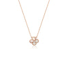 CHOMEL Cubic Zirconia and Mother of Pearl Clover Rosegold Necklace