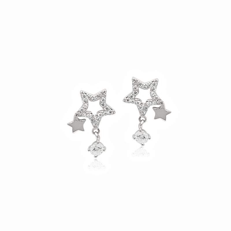 White gold cz earrings online