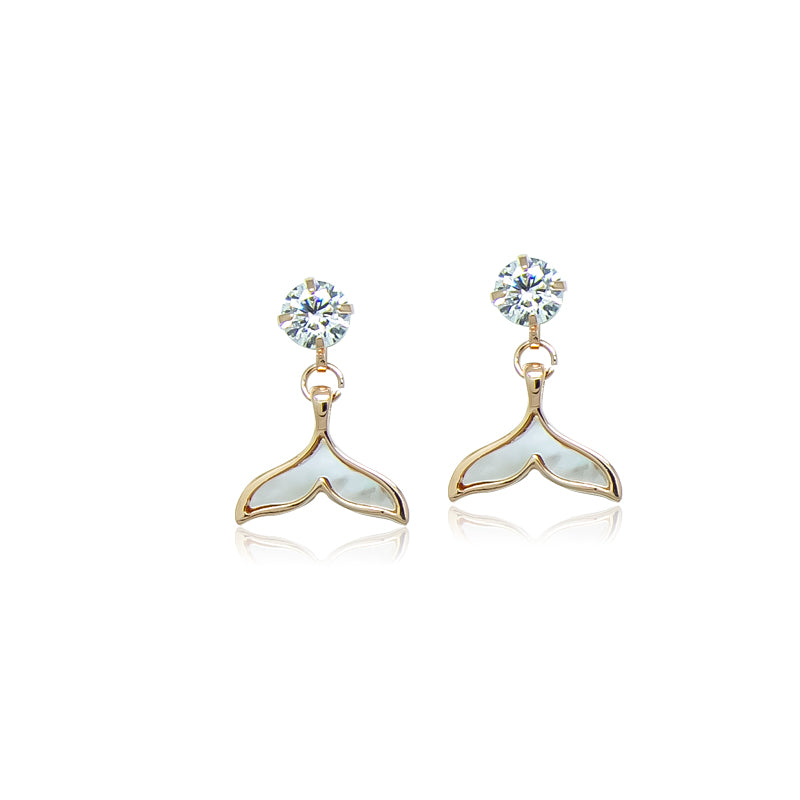 Mermaid Tail Mother of Pearl Earrings.