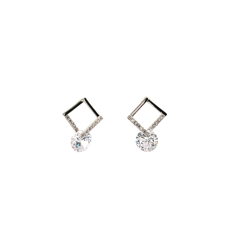 White gold and on sale cubic zirconia earrings
