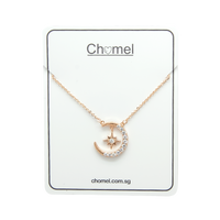 Moon & Star Cubic Zirconia Necklace.