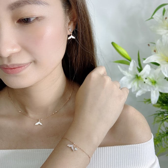 Mermaid Tail Mother of Pearl Earrings.