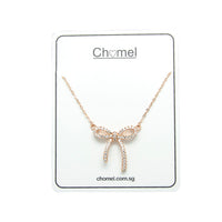 CHOMEL Cubic Zirconia Ribbon Rosegold Necklace