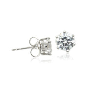 6mm Solitaire Cubic Zirconia Earring.