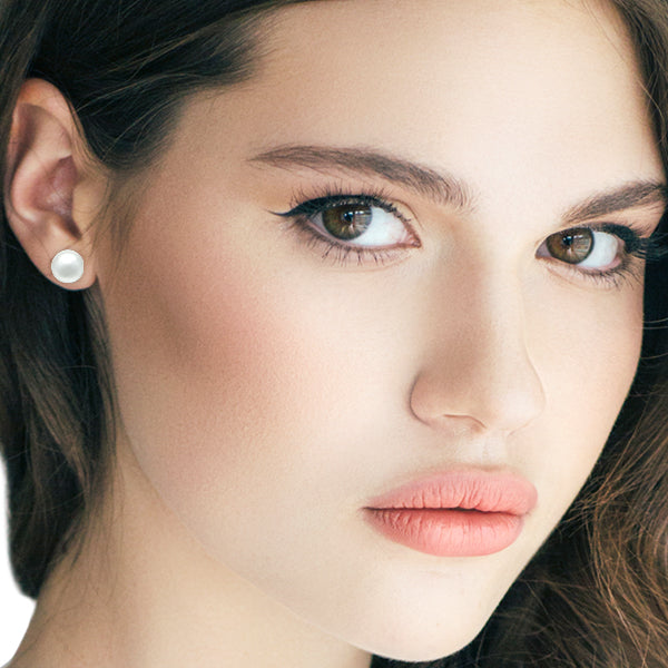 Simulated Pearl 10mm Round Earring.