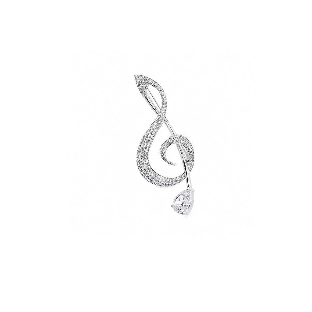 Music Note 立方氧化锆胸针