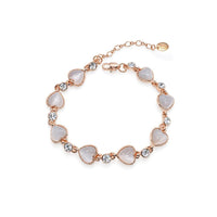 Heart Simulated Moonstone Bracelet