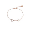 Rosegold Heart Cubic Zirconia Bracelet - CHOMEL